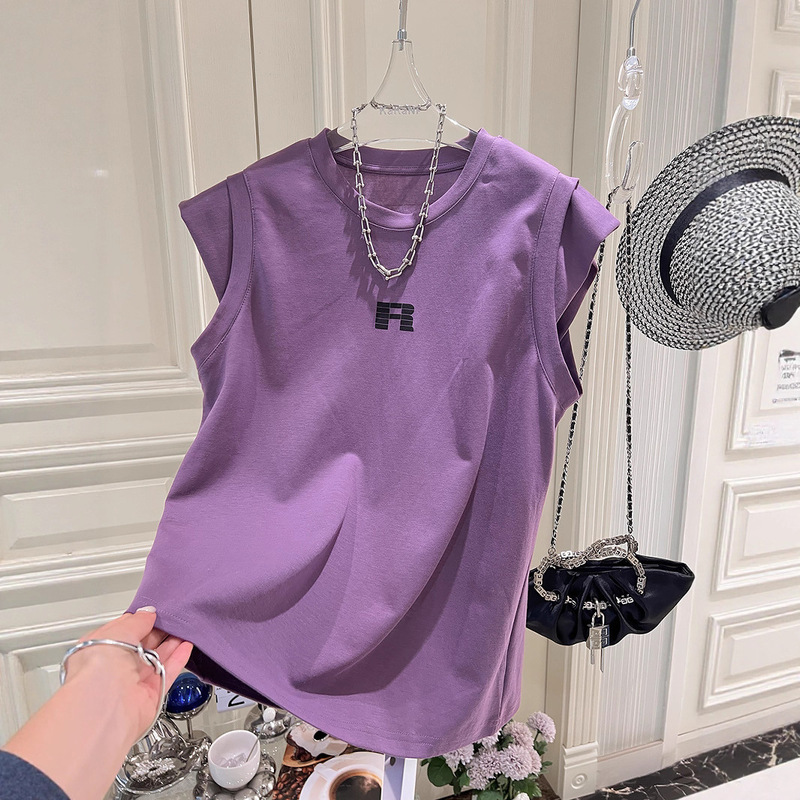 Extra Large Size 110kg European and American Sleeveless Vest T-Shirt Men's and Women's Summer New Design Loose Casual Bottoming Top