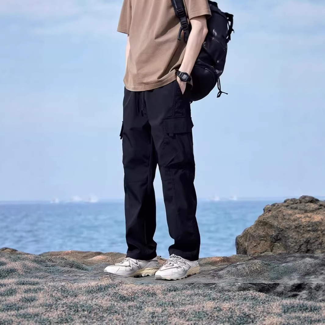 Men's American-Style Workwear Casual Pants for Spring and Summer, Loose Fit, Sporty, Outdoor, Versatile, Wide-Leg, Straight-Cut Long Pants for Cross-Border Trade