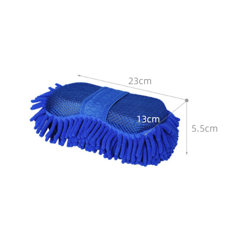 雪尼尔擦车海绵块车用清洁珊瑚绒擦车海绵长毛防滑打蜡擦车海绵