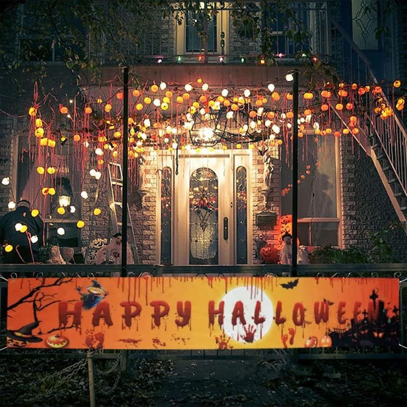 2025 クロスボーダーハロウィン背景布カスタマイズされたホリデーパーティー雰囲気レイアウト装飾吊り布発光バナー卸売|undefined