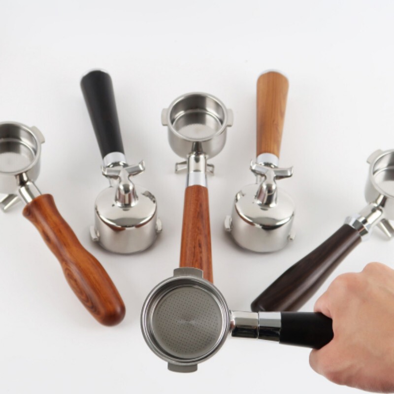 Manufacturer Delonghi Double-Eared Bottomed Coffee Machine Handle with Filter Bowl 51mm Stainless Steel Solid Wood Handle Accessories Manufacturer Delonghi Double-Eared Bottomed Coffee Machine Handle with Filter Bowl 51mm Stainless Steel Solid Wood Handle Accessories