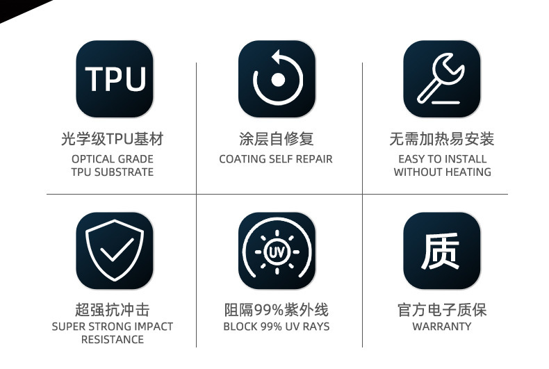 Innovative Liquid Tpu Black Crystal Glass Shield Front Windshield Insulation Film Explosion-Proof and Impact-Resistant Car Solar Film