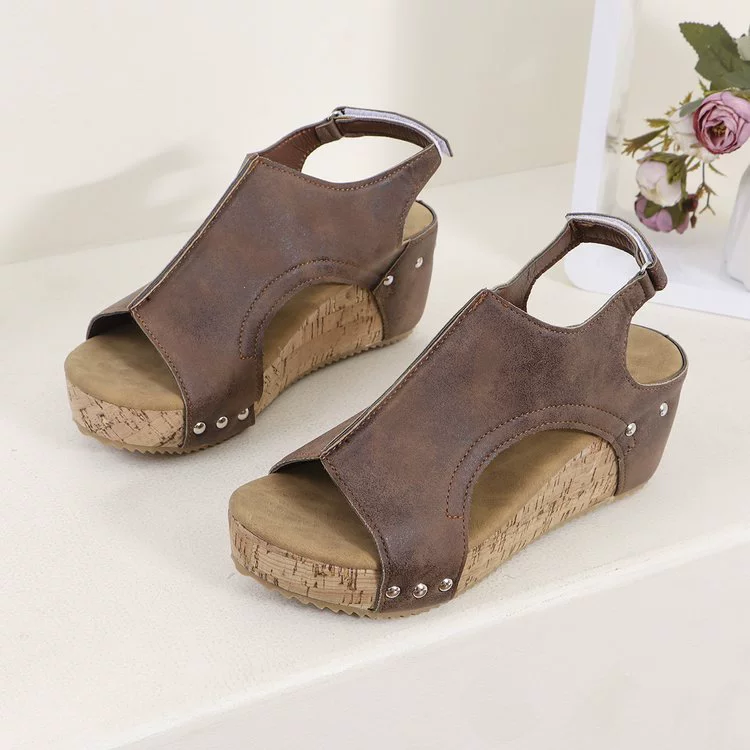 Летняя новая внешнеторговая европейская и американская рыбья губа и римские сандалии женские толстые подошвы большого размера ретро-кекс сандалии