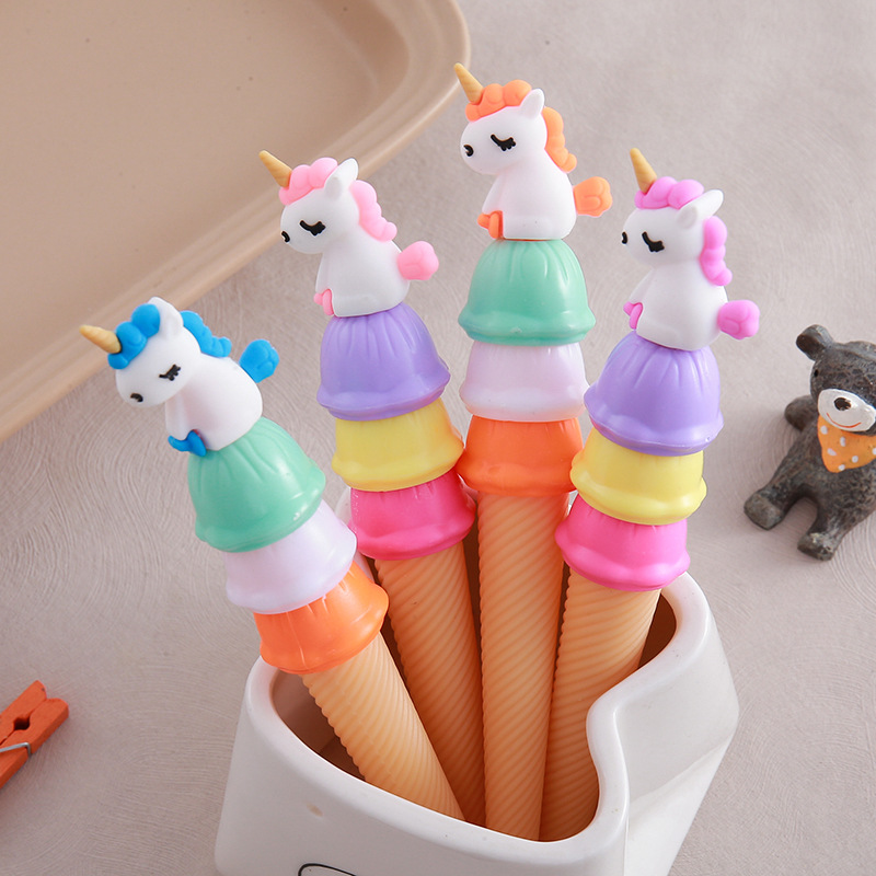Pluma de góner de helado de unicornio Pluma de agua con forma de Haagen-Dazs creativa Papelería linda Pluma a base de agua para estudiantes al por mayor