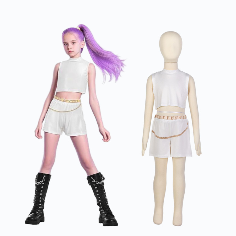速卖通跨境新款女孩恶魔猎人服装搭配流行歌手3D印花女装童装套装|undefined
