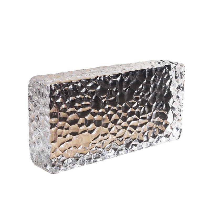 Transparente de doble cara ladrillo de cristal ladrillo de burbuja cuadrada puerta de entrada pared de mampostería ladrillo de cristal sólido ladrillo de cristal ladrillo de vidrio