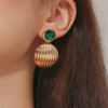 Design metal fashionable earrings from pearl, set, simple and elegant design