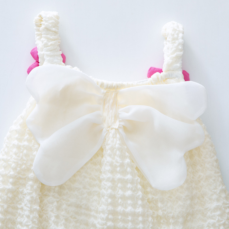 Ropa de bebé verano bebé niña mono Sling vaina tridimensional alas flor ropa recién nacido mameluco