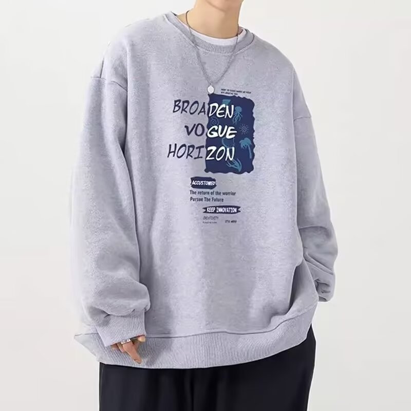Camisa menos ropa suéter delgado de cuello redondo suelto casual comercio exterior spot al por mayor jersey letra personalizada blusa de manga larga