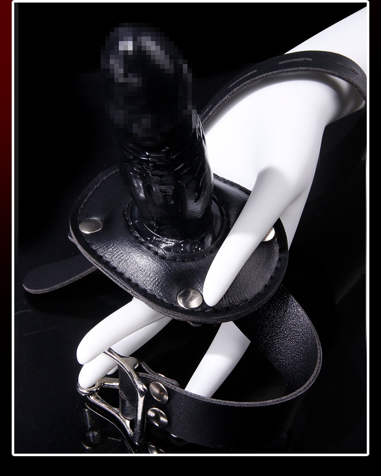 SM Dildo Mouth Plug for Couples, Silicone Adult Training Toy, Black, Small — detail image 32
