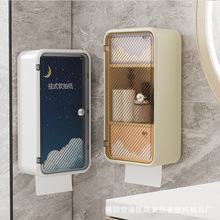 卫生间厕纸盒免打孔置物架壁挂式防水卫生巾收纳洗面巾纸巾盒卫生