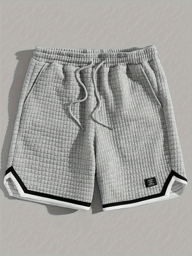 Men's Loose Small Check Pattern Sport Fitness Shorts Korean Style Versatile Spring Spring New Arrival