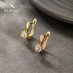 Xuping の新しいファッショナブルなクロスボーダーヨーロッパとアメリカンスタイルのマイクロ象嵌ジルコンロシアスタイルの絶妙なパーソナライズされたイヤリング卸売女性用