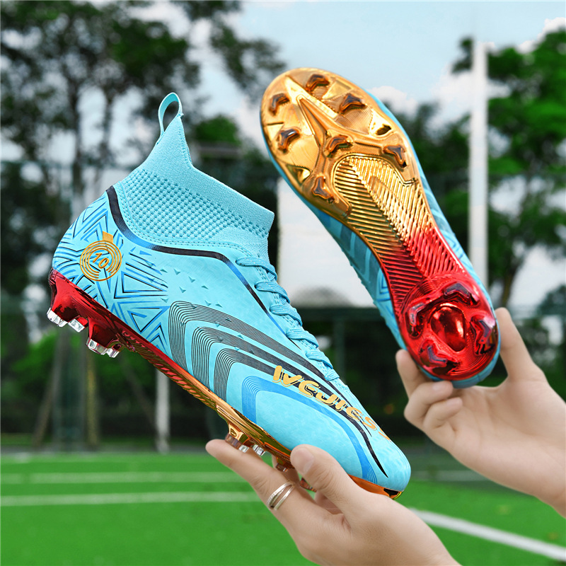 Chaussures de foot à crampons hautes dorées mixte_voghion.com