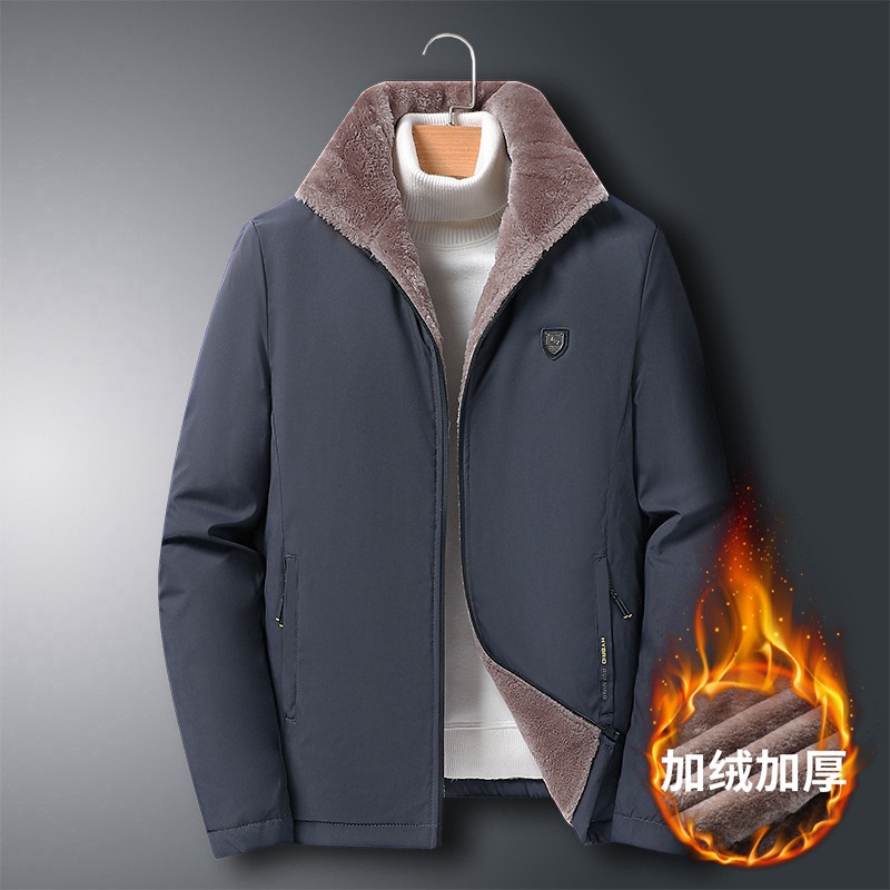 Chaqueta acolchada de algodón invierno para hombre Nueva ropa de papá Chaqueta acolchada de algodón con forro polar de longitud media engrosada para hombre al por mayor