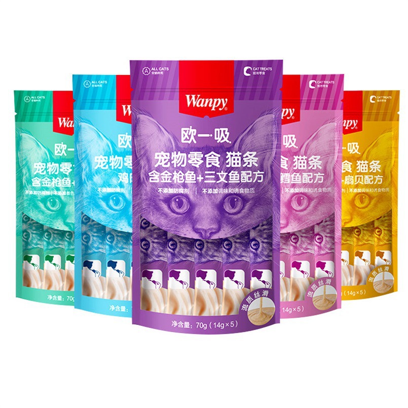 顽皮猫罐头WANPY欧一吸猫条狗狗湿粮小猫成猫主食宠物餐包猫零食