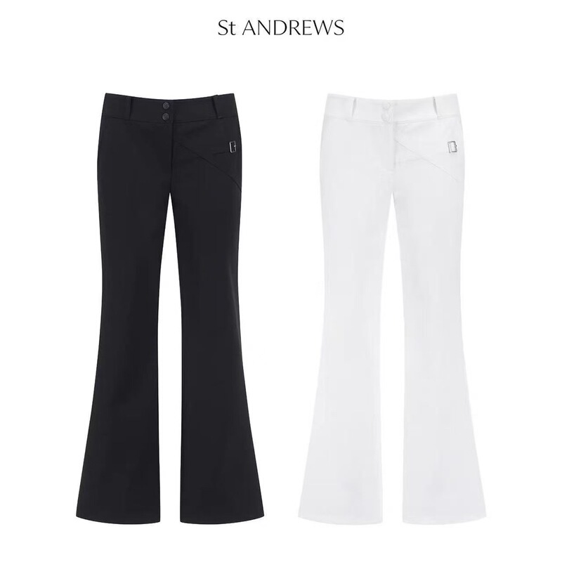 26 Summer Korean Standrews Golf Clothing Women's Slim Fit Casual Sports Mid-Waist Buckle Flared Pants Long Pants 26 Summer Korean Standrews Golf Clothing Women's Slim Fit Casual Sports Mid-Waist Buckle Flared Pants Long Pants