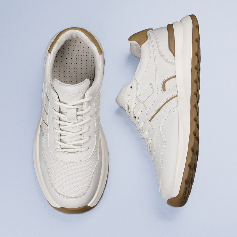 2025, nuevos zapatos casuales de cuero superligeros, zapatos de cuero transpirables, zapatos de moda para hombres, zapatos de hombre