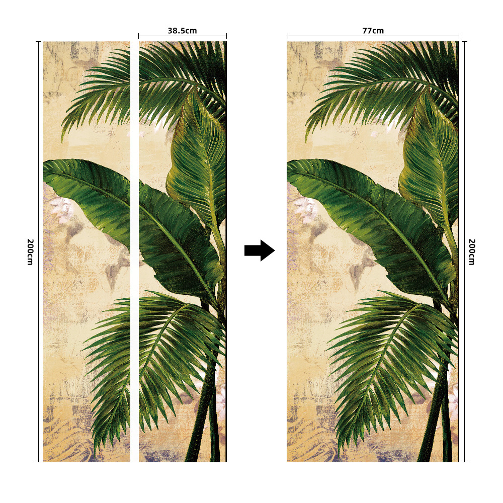 Pegatinas para puertas 3D respetuosas con el medio ambiente, autoadhesivos, fabricantes de origen al por mayor, patrones populares transfronterizos de alta definición, adhesivos para puertas impermeables, a prueba de aceite y antiincrustantes