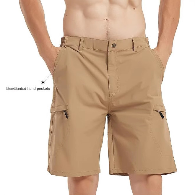 Amazon Men's Outdoor Sports Multi-Pocket Cargo Pants Men's Summer Casual Hiking Pants Breathable Quick-Drying Five-Point Pants