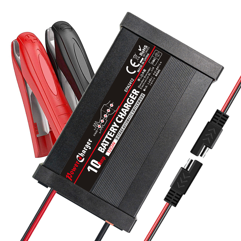 12V/24V10A automatic intelligent charger lead-acid battery charger solar battery charger