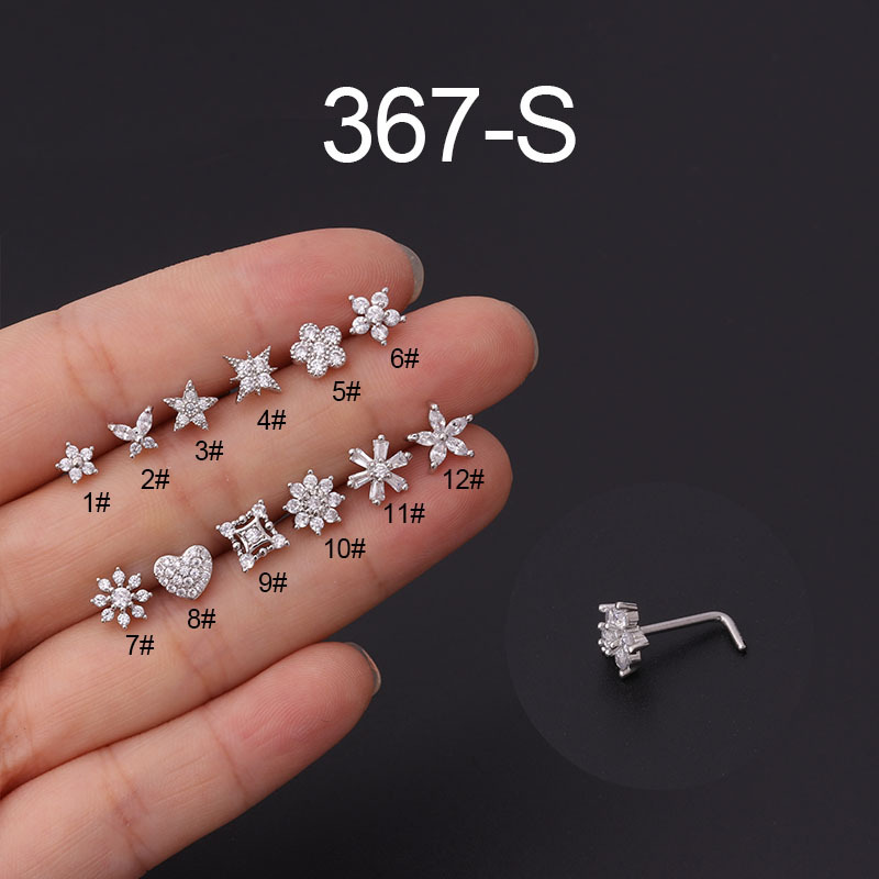 Nose Rings & Studs Fashion Flower 316L Stainless Steel  Copper Plating display picture 6