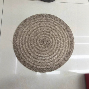 Round Eco-Friendly Paper Woven Dining Table Heat Insulation Mat Desktop Decorative Mat Heat-Resistant Anti-Scalding Heat Insulation Mat Dining Table with a High-End Feel