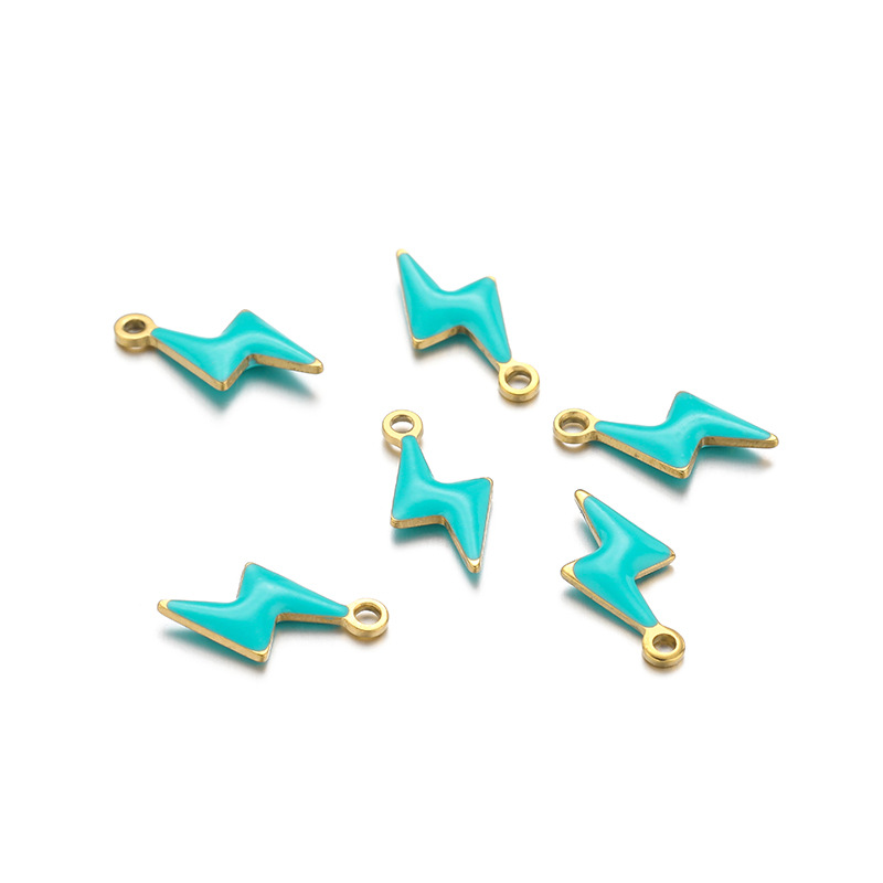 8g Weight Pendant Jewelry Making Type 5*10mm Jewelry Making Size DIY Jewelry Accessories Classification 20 PCS/Package Quantity 304 Stainless Steel Material Lightning Pattern Enamel Design Casual, Simple Style Style 20 PCS/Package 5*10mm 304 Stainless Steel Lightning Pendant 6