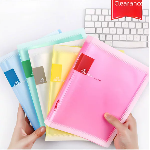 Data book A5 transparent multi-layer insert folder pp office invoice data folder bill storage file book wholesale