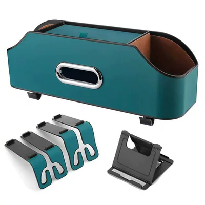 Car cup holder/beverage holder — chair back storage box tissue - sky-blue-with-logo-single-note-model