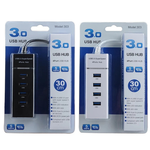 USB Hub One-To-Four Multi-Port High-Speed Hub Computer USB 3.0 Splitter Expansion USB Interface Extender
