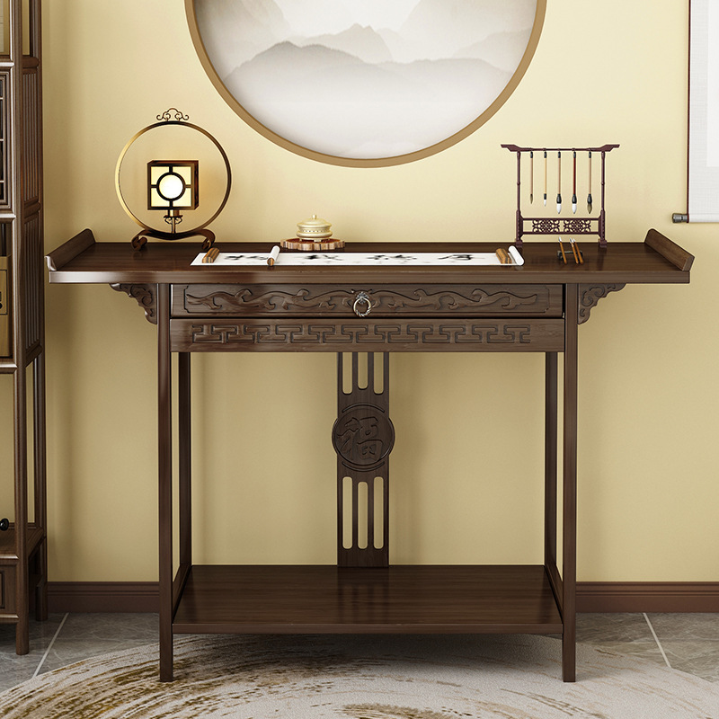 New Chinese-Style Entrance Table, Light Luxury Doorway Floor-Standing Home Partition Cabinet, Offering a Table for Calligraphy, Entryway Cabinet, Offering Table