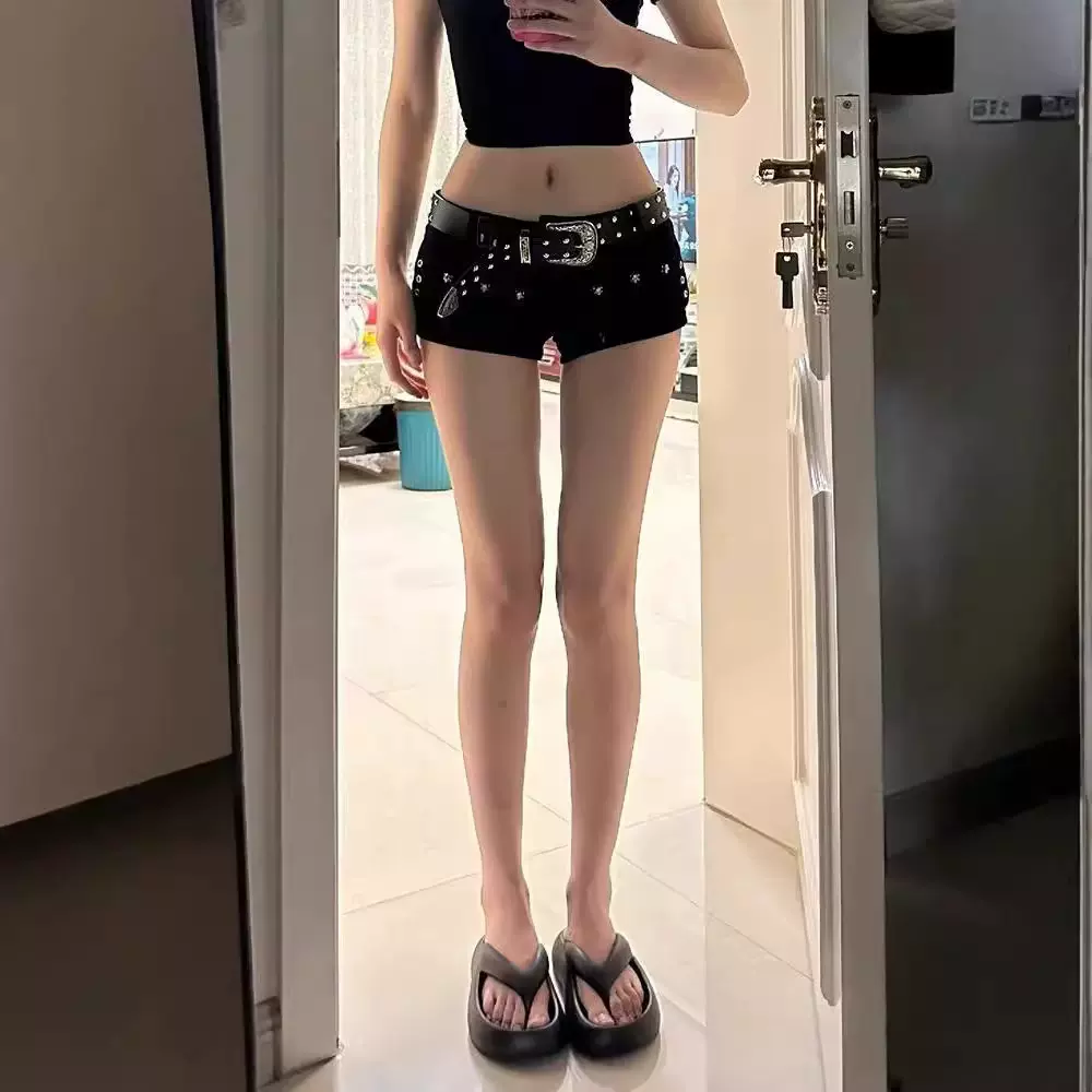 美式高腰性感辣妹牛仔短裤2025春夏季新款设计弹力紧身显瘦包臀裤