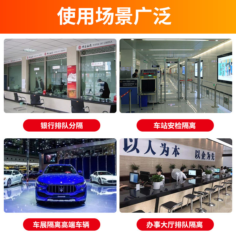 Stainless steel railing bank pillars one-meter line railings retractable barriers fencing pillars warning lines warning posts