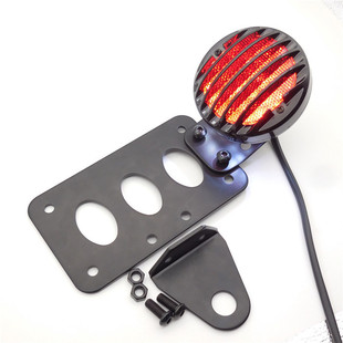 Motorcycle retro fence metal tail light Harley XL883 cruise Prince fence round big tail light brake light
