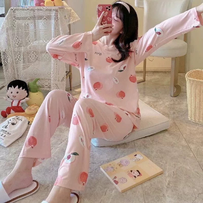 Pijamas de manga larga de las mujeres de Primavera/otoño/invierno más el tamaño de los pijamas de las mujeres de verano estilo coreano ropa de abrigo de las mujeres