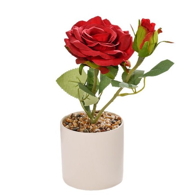 Flores falsas de alta calidad europea rosa bonsai flor de simulación decoración creativa de moda plantación verde artificial simulación maceta