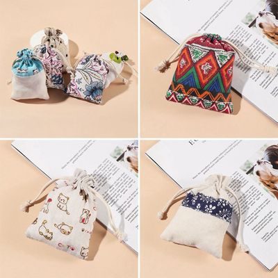 originality Ethnic style Jewelry bags Vintage Style gift Linen Bundle pocket Multicolor Optional Jewelry bags 9X11CM