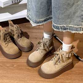 回力2025新款小个子增高筒马丁靴女爆款百搭2025秋季新款机车靴子