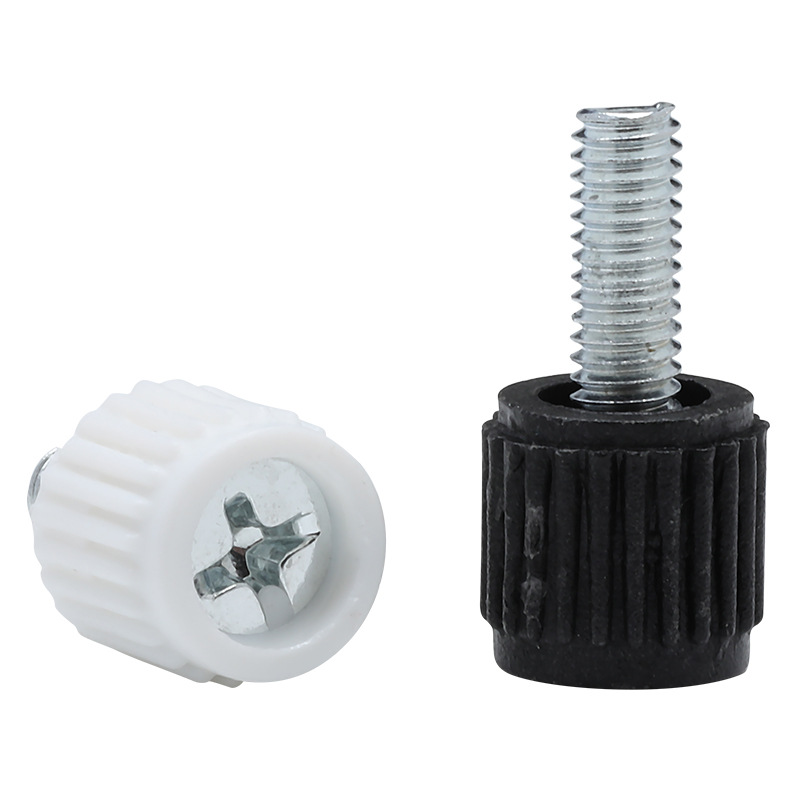 Plastic head cross slot hand screw computer case adjustment screw handle hand twist screw black white M3-M5 5