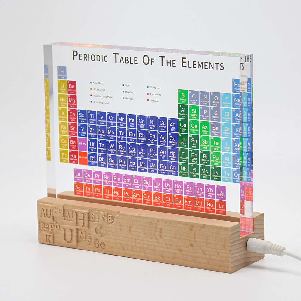 컬러 레터링 디자인 + 화학 엠보싱 수입 너도밤나무 USB 램프 받침대