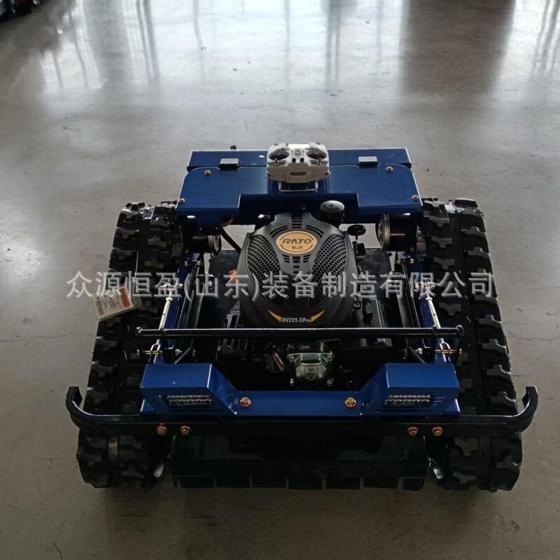 Qilin 500 gasoline-powered 9-horsepower remote-controlled lawn mower, tracked crawler-type weeding vehicle, farm and orchard grass shredder Qilin 500 gasoline-powered 9-horsepower remote-controlled lawn mower, tracked crawler-type weeding vehicle, farm and orchard grass shredder