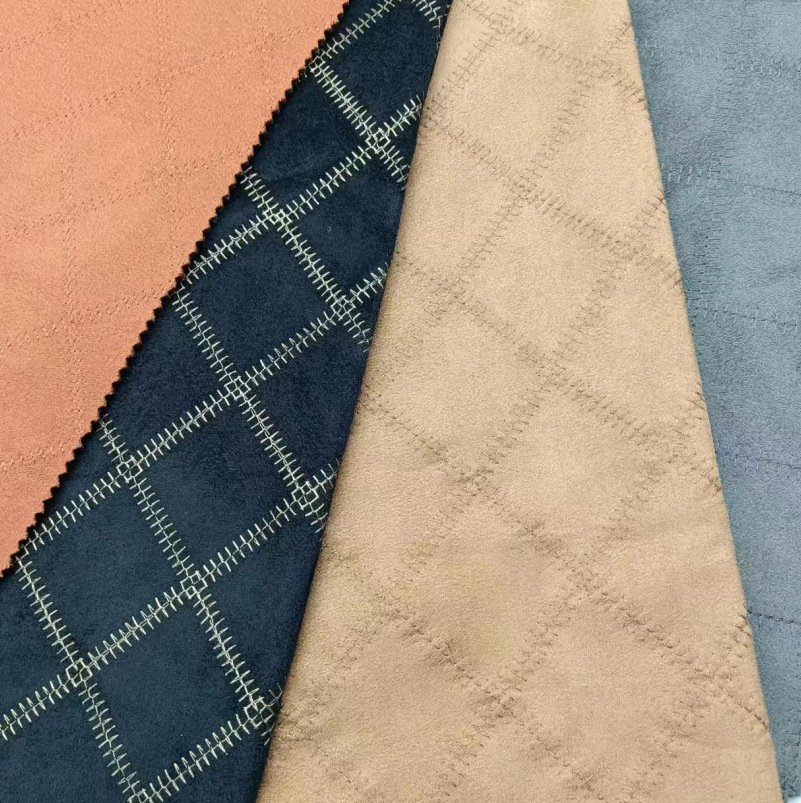 厂家直销汽车大巴车麂皮绒座椅靠椅顶棚复合面料沙发箱包鞋面材料