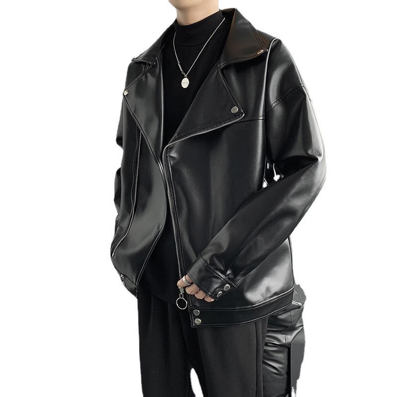 Herren Lederjacke Für Herbst Und Winter Im Bikerstil_voghion.com