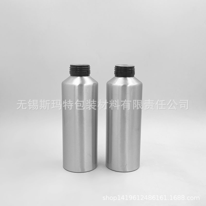源头厂家斜肩金属铝瓶化妆品乳液瓶配盖子泵头喷头