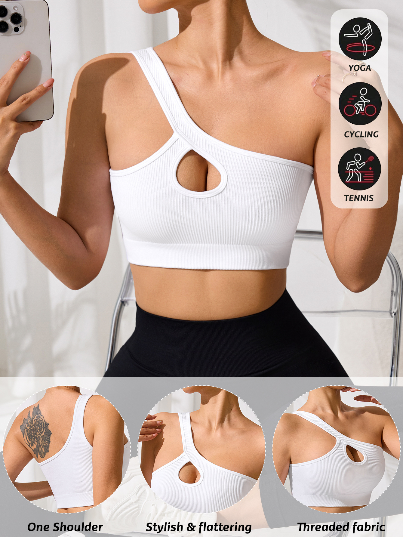 Europa y los Estados Unidos un nuevo hombro sexy cinturón de hombro chaleco deportivo para mujeres yoga correr fitness ropa interior de correr de color sólido