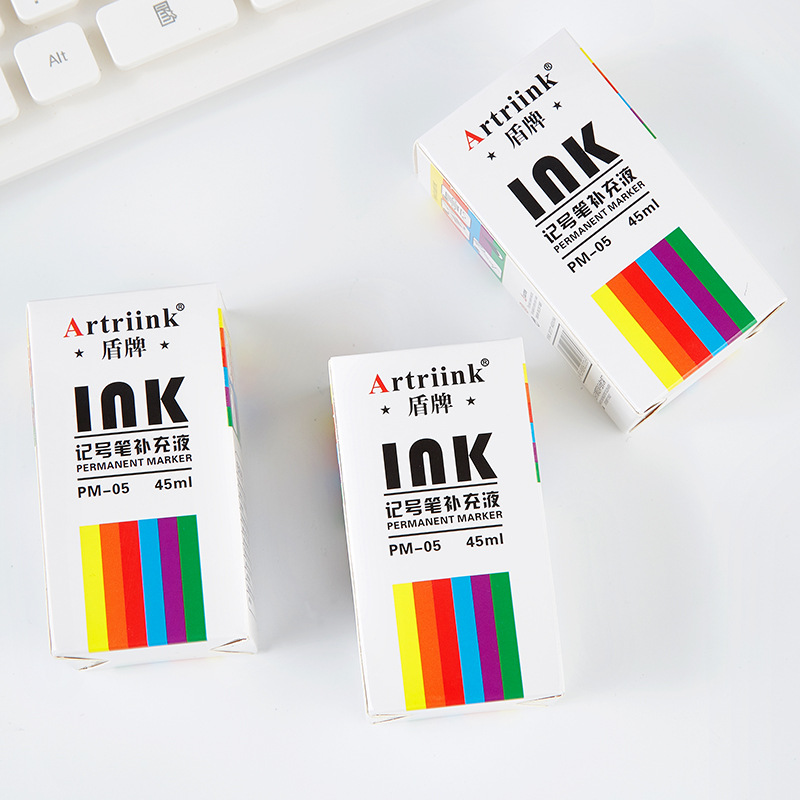 Universal Permanent Marker Ink Refill 45ml Non-Erasable Fatigue Pen Logistics Pen Black Red Blue Marking Ink