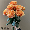 Cross -border simulation Dutch Rose 9 head curled rose foreign trade multi -headed flower background flower wall simulation flower beam wholesale