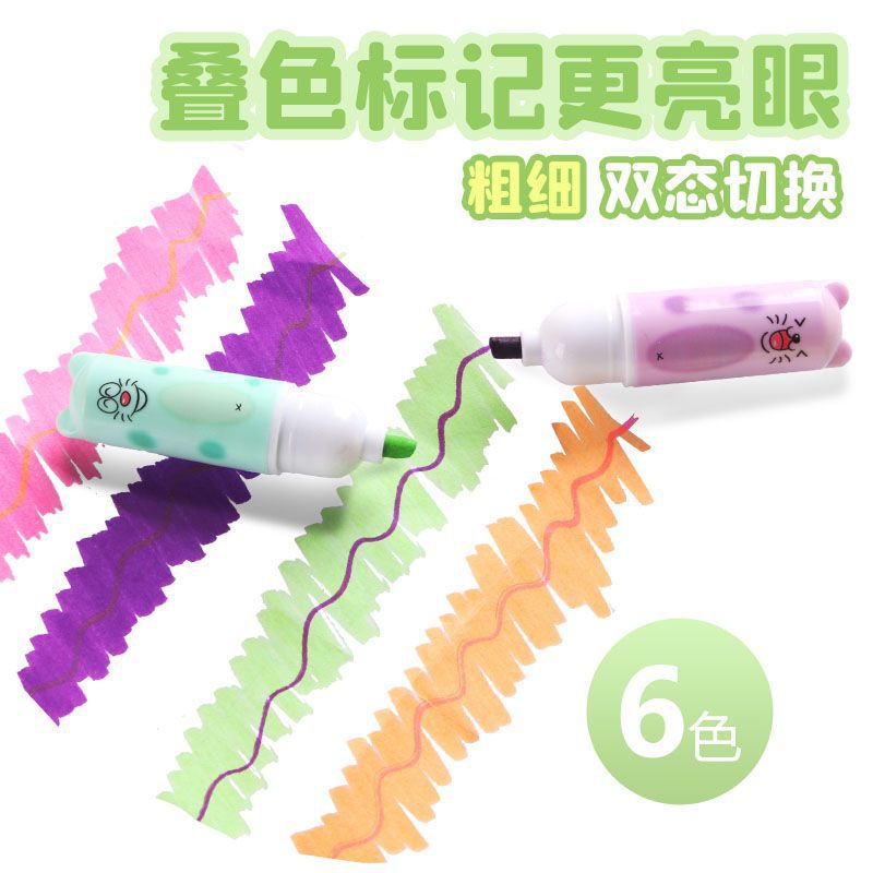 Resaltador de gato, lápiz de punto clave de dibujo de color de alto valor para estudiantes, cabezal oblicuo, marcador de mano, protector de ojos, marcador de color