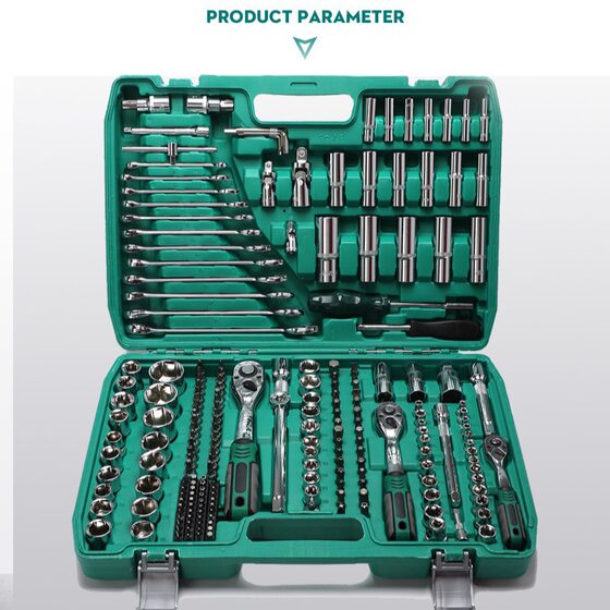 Factory 216-piece machine repair set tool chrome vanadium steel car repair tool set hardware socket wrench